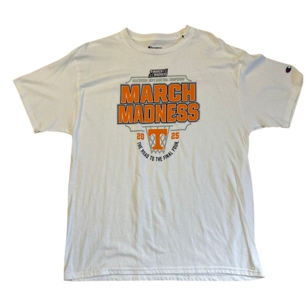 Tennessee Volunteers 2025 NCAA March Madness basketball Champion white shirt Lrg